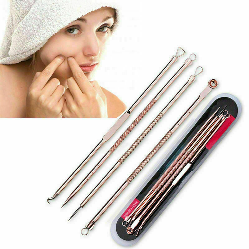 4Pcs/set Pimple Blemish Blackhead Comedone Acne Extractor Tool Remo H1D6 Ne J7N6