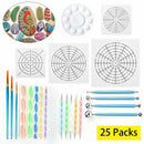 25Pcs/Set Mandala Rock Dotting Tools Kit Painting Coloring Drawing and Draf