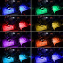 4x12LED RGB Car Interior Atmosphere Footwell Strip Light USB Charger DecorLam -Q