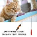 9pcs/set Pet Cat Three-Section Telescopic Cat Stick with Replacement Heads