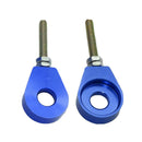 2x 12mm Blue Chain Adjuster Tensioner Block for Dirt Bike Motorcycle Quad ATV