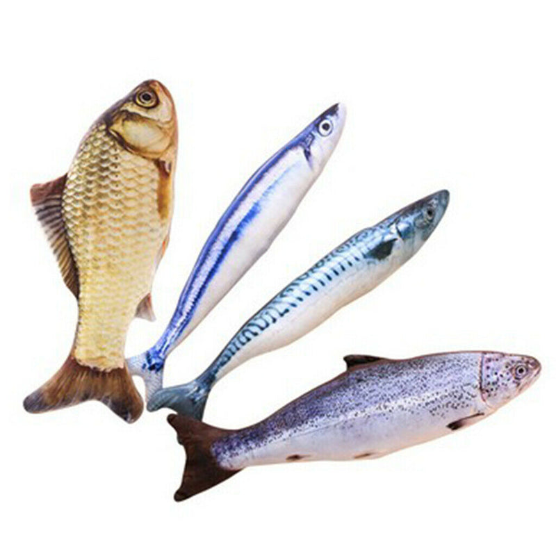 2pcs Pet Kitten Moving Wagging Fish Toys Cat Chew Training Kicker For Cat