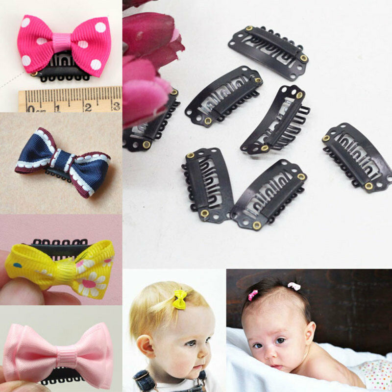 Stainless Steel Wig Clips 6 Teeth Snap Comb Hair Extension-Clips 28mm Hot 20 Pcs