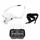 5 Lens Pro Headband Magnifier Lighted Glass Optivisor for Hobby Repair Reading