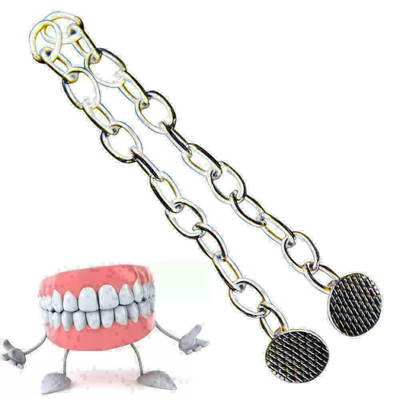 2pcs Dental Orthodontic Traction Chain Round Buttons with Chain Super Q3W2 Z0T1
