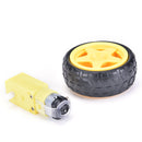 Hot! New!Smart Car Robot Plastic Tire Wheel with DC 3-6v Gear Motor For ardui Gn