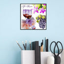 5D DIY Full Drill Diamond Painting Grapes Wine Cross Stitch Embroidery Kits A