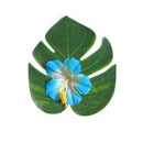 30pcs Artificial Tropical Palm Leaves & 24 pcs Hibiscus Flower Hawaiian Jun G4Q3