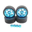 RC 12mm Wheel Hex Hub Rubber Tire Set for WLtoys 144001 124018 124019 RC Car