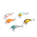 5pcs Fishing Lures Crankbaits Treble Hooks Randomly Baits Tackle Bass Minnow Set
