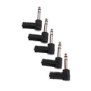 5pc 6.35mm Male Plug to 3.5mm Female Jack MIC Headset Audio Elbows Connector