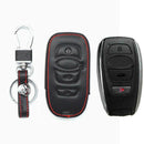Car Leather 4-Buttons Key Chain Holder Cover Case For HYQ14AHC Subaru BRZ WRX