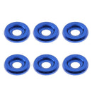 6 Sets M6 Billet Aluminum Fender/Bumper Screw Washer/Bolt Engine Bay Blue