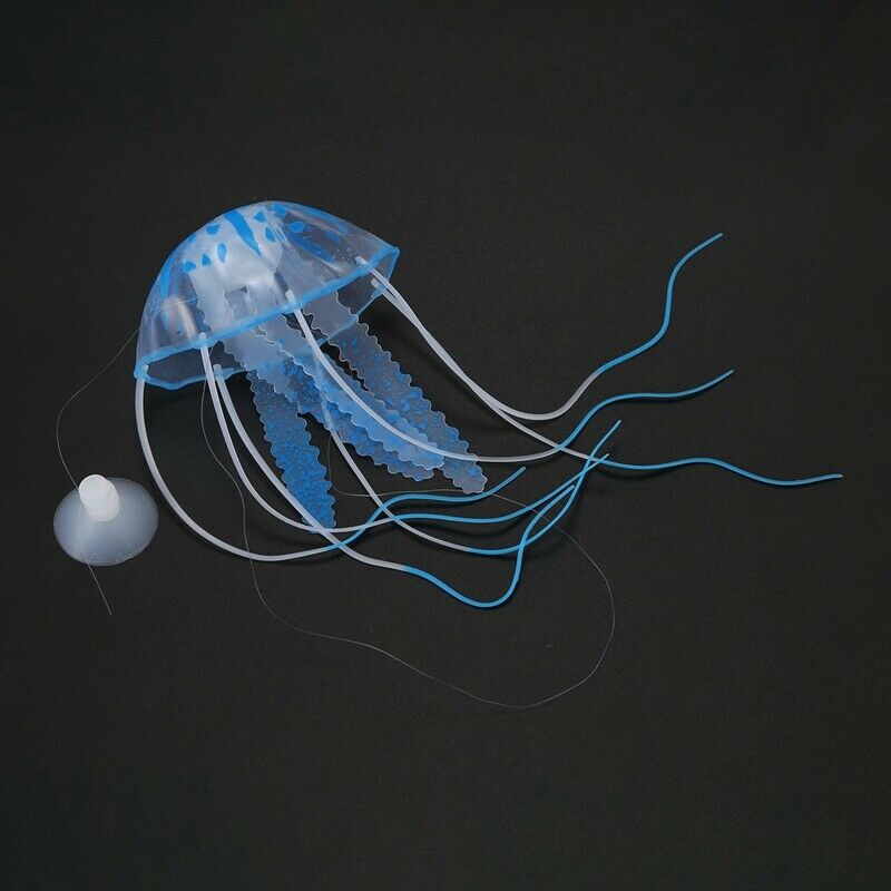 Luminous Artificial Jellyfish for Aquarium Fish Tank Ornament blue