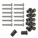 12 Piece M6 Rubber Well Nuts Kit Stainless Steel Screws for Kayak Canoe Boat
