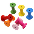 100cs Bulk Multicolor Cylindrical Wood Bobbins Empty Thread Spools Colorful