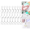 24Pcs Transparent Acrylic Keychain Blank with Disc & Key Ring Tassels Crafts Set