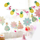 Pineapple Bunting Hawaiian Flamingo Party Luau Garland 25pcs Drinking Straws