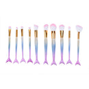 10pcs/set Fish Tail Makeup Brush Foundation Powder Makeup Cosmetic Tools
