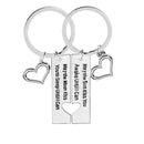 2pcs Romantic Lover Key Chain Set Lettering Fashion Keyring Pendant Jewelry