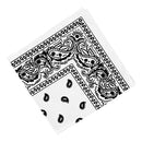 Women Men Cotton Paisley Bandana Head Wrap Headband Hair Band Kerchief White