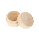 Round Wooden Wedding Ring Jewelry Trinket Box Wood Storage Container Case 3C