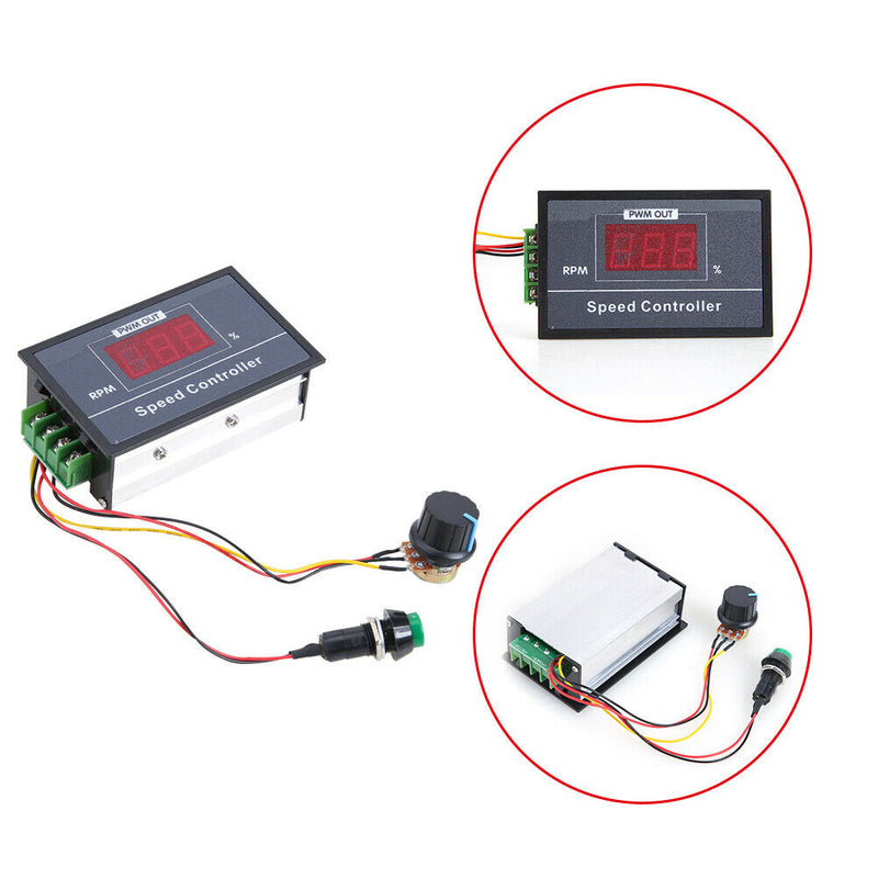 DC 6-60V 30A PWM Motor Speed Controller Stepless Regulator Switch Governor