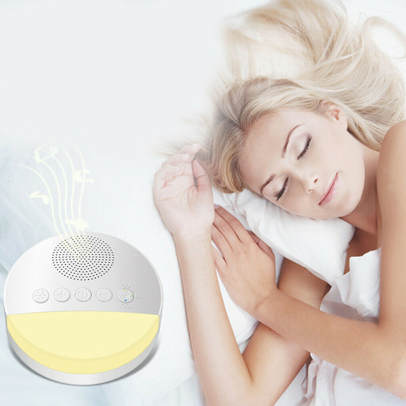 90x90x31mm White Noise Machine Sound Spa Easy Sleep Baby Rain Relax Therapy