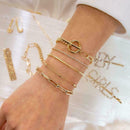 5 Pcs Women Fashion Boho Crystal Bracelets Golden Wrist Jewelry Bracelets C E9K7