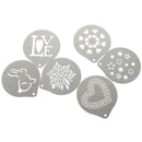 6pcs/lot Stainless Steel Metal Chocolate Coffee Art Mould Coffee Stencils L W Kw