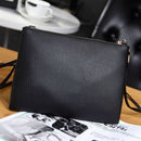 Women's Clutch Bag Simple Black Leather Crossbody Bags Enveloped Shaped Sma