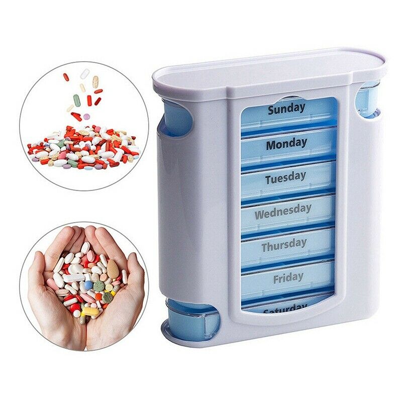 Plastic Medicine Box 28 Cell Portable Drawer Moisture-Proof Organizer Conta X9G2