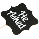 Woodden Signs He Asked She Said Yes Wedding Party Photo Props Decoration