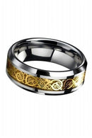 Dragon Scale Dragon Pattern Beveled Edges Celtic Rings Jewelry Wedding Band