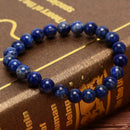 Natural 8mm Lapis Lazuli Beads Bracelets Unisex Elastic Bangle Jewelry Gif JR