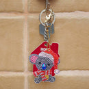 4pcs DIY Full Drill Special Shaped Diamond Painting Cute Animal Key Chain