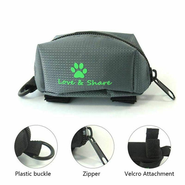 Poop Bag Dispenser, Dog Poop Bag Holder Leash Attachment - Walking, Running