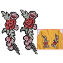 1Pair Patch For Clothing Multicolor Peony Embroidery Patch Appliques For ClothFT