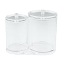 Acrylic Cotton Ball Holder Makeup Pads Organizer Box Round Container Case