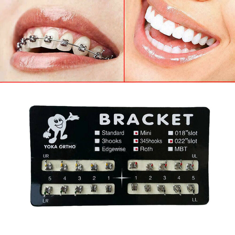 1 Pack Metal Dental Orthodontic Brackets Braces Roth Slot.022 3-4-5 Hooks Tool