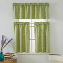 One Set Green Rod Pocket Short Tier Curtains Panels Half Drapes for Bathroom