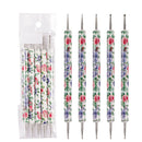 5X/Set 2-Way Nail Art Dotting Dot Pen Marbleizing Manicure Tools Diy Mix Tips ME
