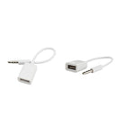 2x 3.5mm Male AUX Audio Music Plug Stereo Jack to USB 2.0 Female Wire Converter