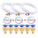 Teflon Tube, 3Pcs PTFE Teflon Tube (2 Meters) with 6Pcs PC4-M6 Fittings for N8D8