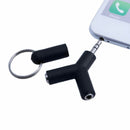 3.5mm Stereo Audio Jack Male Earphone  2 Way Y-Splitter Adapter Keyring HTA Gw