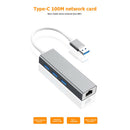 USB to 5Gbps USB 3.0 RJ45 10/100Mbps Wired Ethernet Adapter Hub (Grey) A