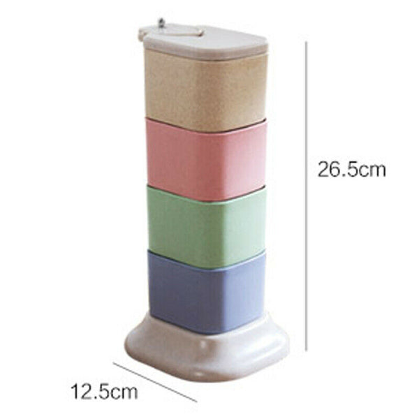 4Pcs Spice Jar Seasonings Containers Flavor Condiments Storage Box With Hol J2M3