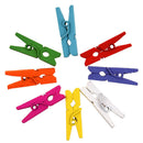 Mini Wooden Pegs - Multi Coloured 100pk U8Q6