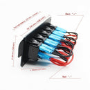 12V-24V 5 Gang red Rocker Switch Panel Circuit Breaker Boat Marine Waterpro