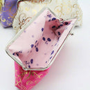 Women's Flower Floral Coin Purse Wallet Money Bag Mini Clutch Bag(Rose Red) S6I1